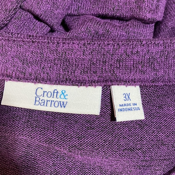Croft & Barrow dark plum knit top. Size 3X - Picture 4 of 8